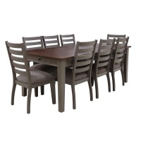 Столовый гарнитур HOBEL DORA 1+8 OAK PIGMENT/GREY/CH SHO599/2 (10) 