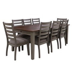 Столовый гарнитур HOBEL DORA 1+8 OAK PIGMENT/GREY/CH SHO599/2 (10) 