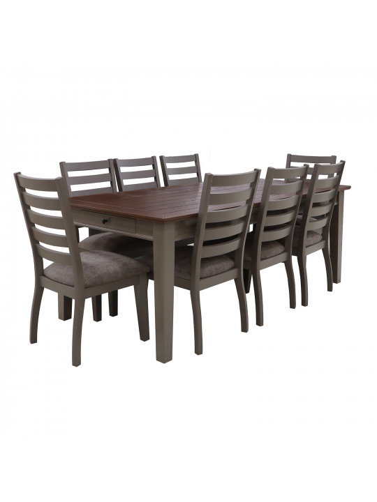 Dining set HOBEL DORA 1+8 GREY/CH SHO599/2 (10) 