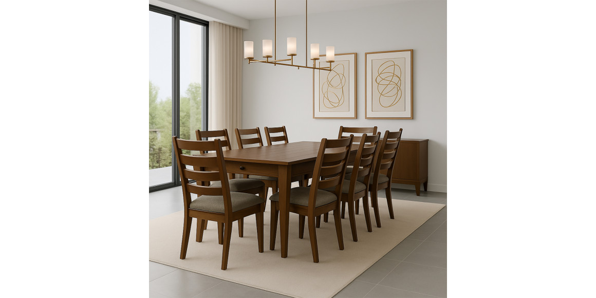 Dining set HOBEL DORA 1+8 OAK PIGMENT/CH SHO599/2 (10) 