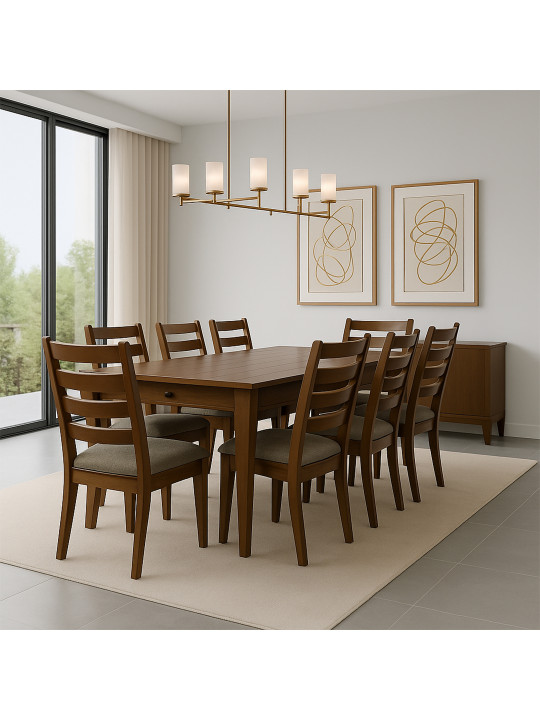 Столовый гарнитур HOBEL DORA 1+8 OAK PIGMENT/CH SHO599/2 (10) 