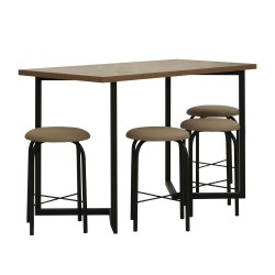 Обеденный стол HOBEL EX-A84 1+4 METAL BLACK COMBY (3) 