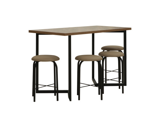 Dining table HOBEL EX-A84 1+4 METAL BLACK COMBY (3) 