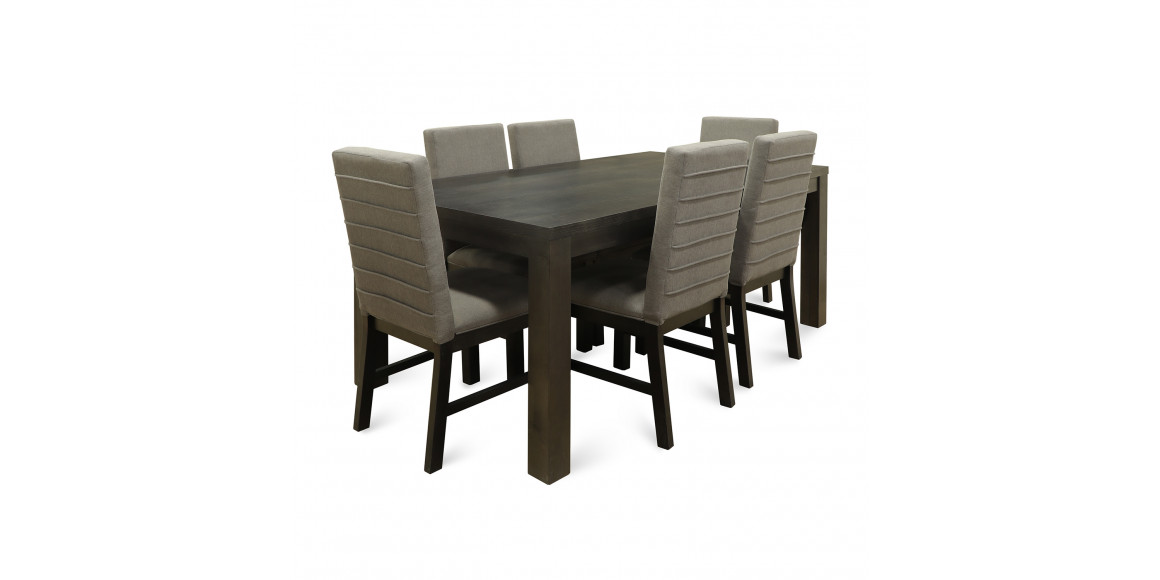 Столовый гарнитур HOBEL FRIENDLY 1+6 BLACK PIGMENT (4) 