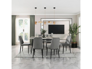 Dining set HOMELEGANCE GRANO 5909-59/MB/S 1+6 GREY (5) 