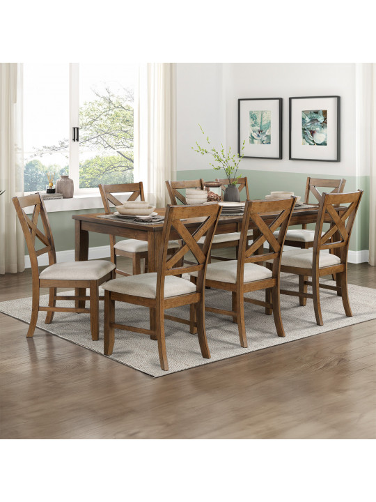 Dining set HOMELEGANCE ROZALI 5893-78/S 1+8 WOOD 