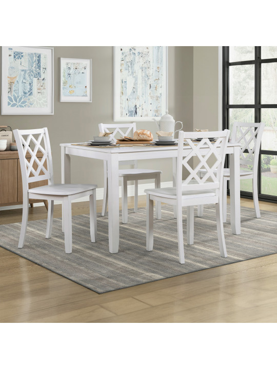 Dining set HOMELEGANCE SALOME 5892WT 1+4 WHITE 