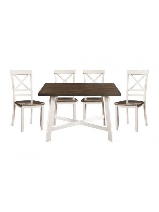 Dining set HOMELEGANCE VANNI 5777WH 1+4 WHITE/GREY 