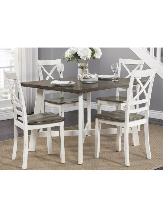 Dining set HOMELEGANCE VANNI 5777WH 1+4 WHITE/GREY 