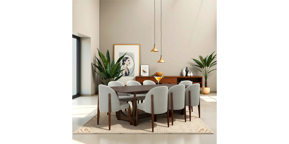 Dining set IVORIE AFEEN 3363/1341 1+8 WALNUT 