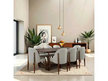 Dining set IVORIE AFEEN 3363/1341 1+8 WALNUT 