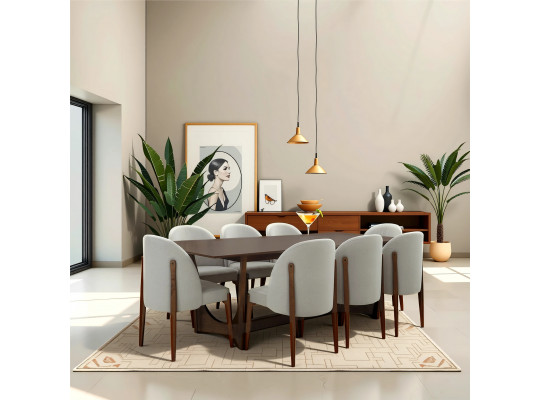 Dining set IVORIE AFEEN 3363/1341 1+8 WALNUT 