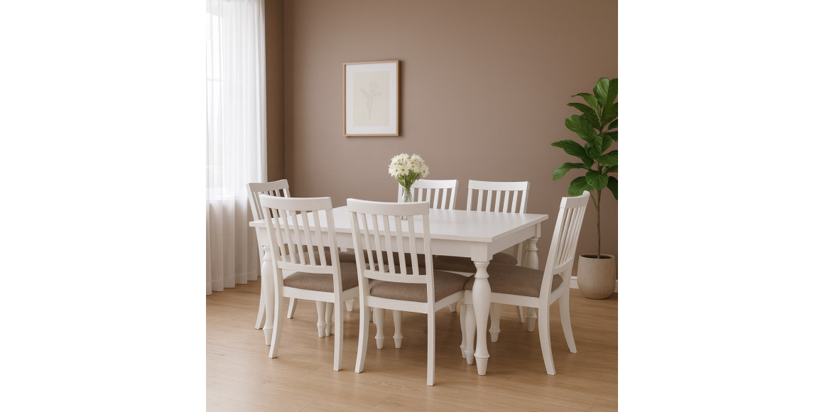 Dining set HOBEL JANZEN 1+6 DT WHITE/CH BONCHUK 7 (7) 
