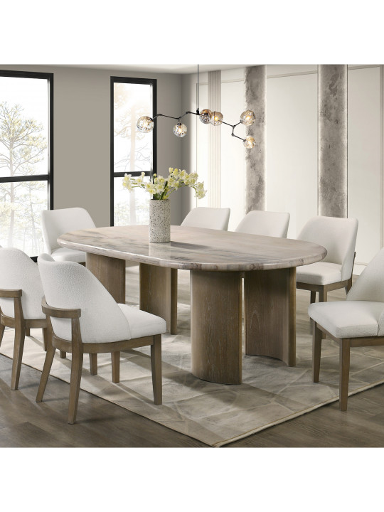 Ճաշասեղանի հավաքածու TRISWIFT DESIGNS MONZA 1+8 MARBLE (6) 