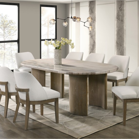 Столовый гарнитур TRISWIFT DESIGNS MONZA 1+8 MARBLE (6) 
