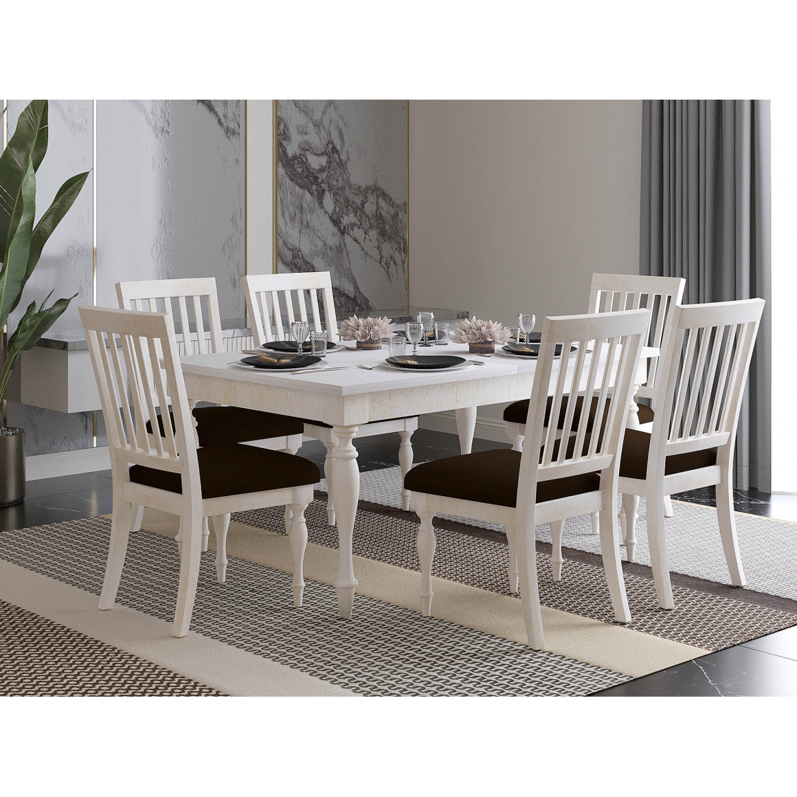 Столовый гарнитур HOBEL JANZEN 1+6 DT ANTIK GOLD/CH BONCHUK 27 (7) 