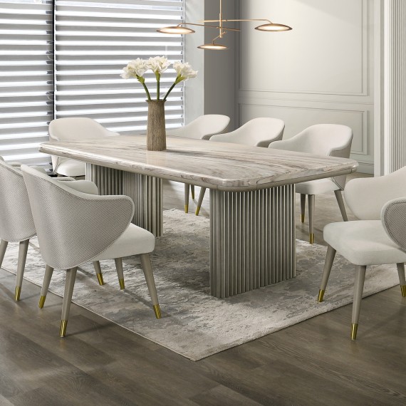 Столовый гарнитур TRISWIFT DESIGNS TINNIE 1+8 MARBLE (6) 