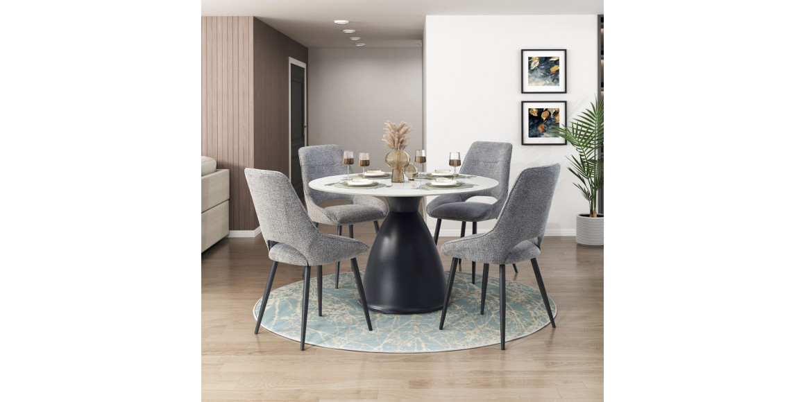 Dining set HOMELEGANCE TORRA 6047-48RD/RDB/S 1+4 GREY (4) 