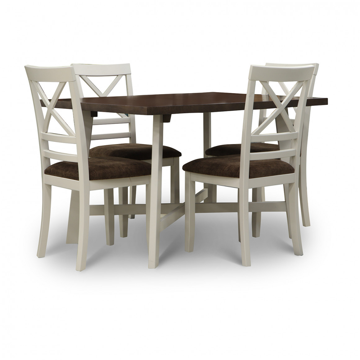 Ճաշասեղանի հավաքածու HOBEL VANNI 1+4 WHITE-BROWN PIGMENT/SHO 599-13 (4) 