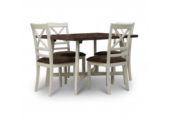 Dining set HOBEL VANNI 1+4 WHITE-BROWN PIGMENT/SHO 599-13 (3) 