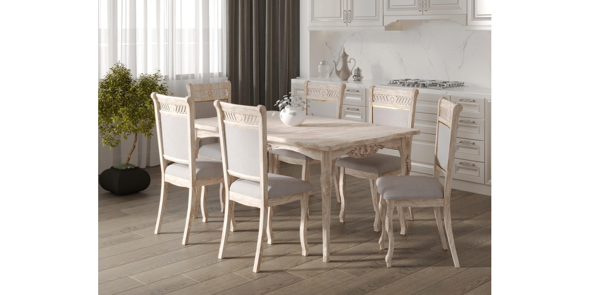 Dining set HOBEL 02A/A04A ANTIK GOLD 1+6 