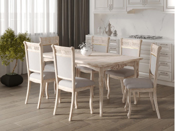 Dining set HOBEL 02A/A04A ANTIK GOLD 1+6 