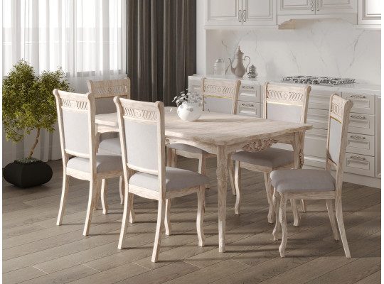 Dining set HOBEL 02A/A04A ANTIK GOLD 1+6 