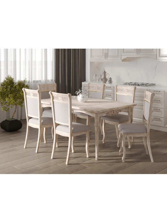 Dining set HOBEL 02A/A04A ANTIK GOLD 1+6 