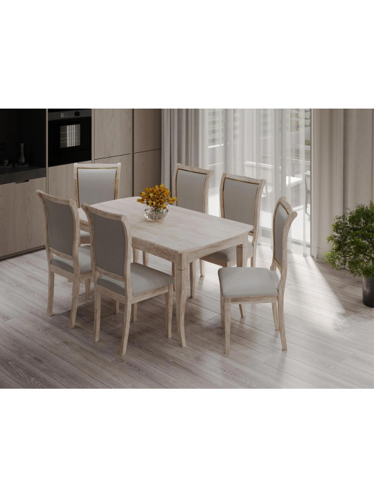 Dining set HOBEL 06A/A06A ANTIK GOLD 1+6 