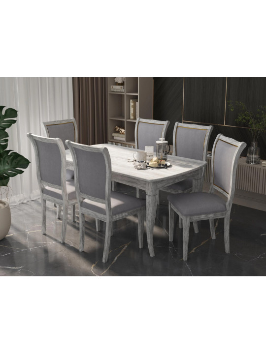 Dining set HOBEL 06A/A06A ANTIK GREY 1+6 