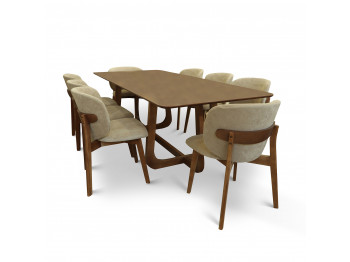 Столовый гарнитур HOBEL VEOLIA 1+8 OAK PIGMENT/MELO 5 (6) 