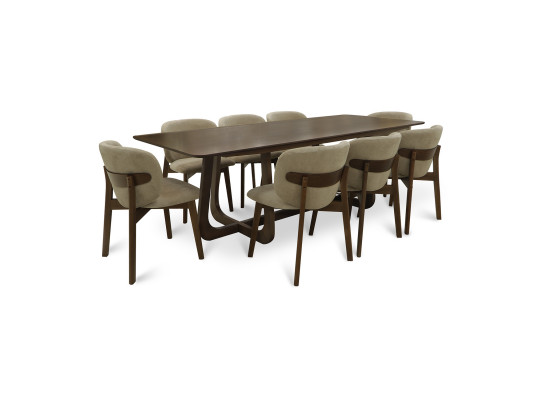 Столовый гарнитур HOBEL VEOLIA 1+8 OAK PIGMENT/MELO 6 (5) 