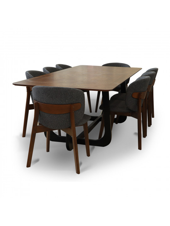 Столовый гарнитур IVORIE VEOLIA 3370/1372 1+8 WALNUT/BLACK 