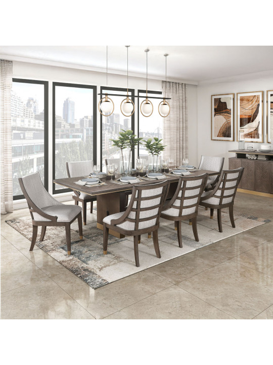 Ճաշասեղանի հավաքածու HOMELEGANCE VIENNA 5933-96/B/A 1+8 WENGE/GOLD (6) 