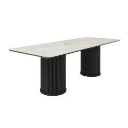 Dining table HOBEL ASKAR 90X238 METAL BLACK/BIANCA GOLD-GREY (4) 