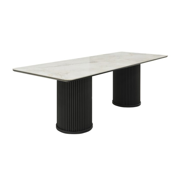 Dining table HOBEL ASKAR 90X238 METAL BLACK/BIANCA GOLD-GREY (4) 