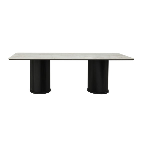 Dining table HOBEL ASKAR 90X238 METAL BLACK/BIANCA GOLD-GREY (4) 