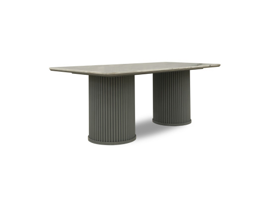 Dining table HOBEL ASKAR 95X200 METAL GREY/MARMAR GREY (3) 