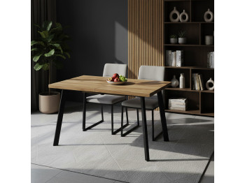 Dining table MAMADOMA BORG-120, РАЗДВИЖНОЙ 120(160)X80, ДУБ ВОТАН/ЧЕРНЫЙ, 1 (УПАК.) 