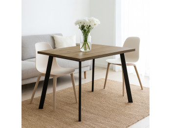 Dining table MAMADOMA BORG-120, РАЗДВИЖНОЙ 120(160)X80, ДУБ ВОТАН/ЧЕРНЫЙ, 1 (УПАК.) 