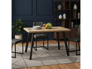 Обеденный стол MAMADOMA BORG-120, РАЗДВИЖНОЙ 120(160)X80, ДУБ ИРЛАНДКИЙ/ЧЕРНЫЙ, 1 (УПАК.) 