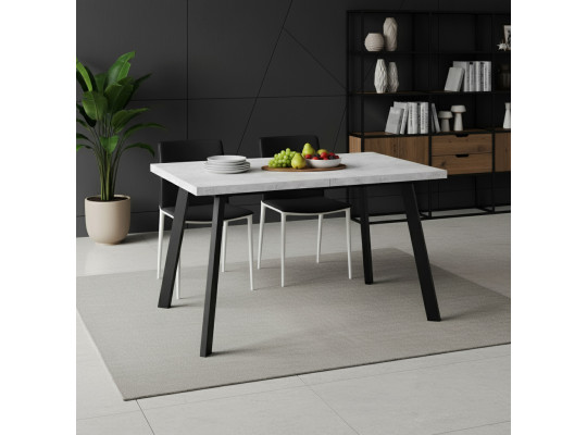 Обеденный стол MAMADOMA BORG-120, РАЗДВИЖНОЙ 120(160)X80, СЕРЫЙ СЛАНЕЦ/ЧЕРНЫЙ, 1 (УПАК.) 