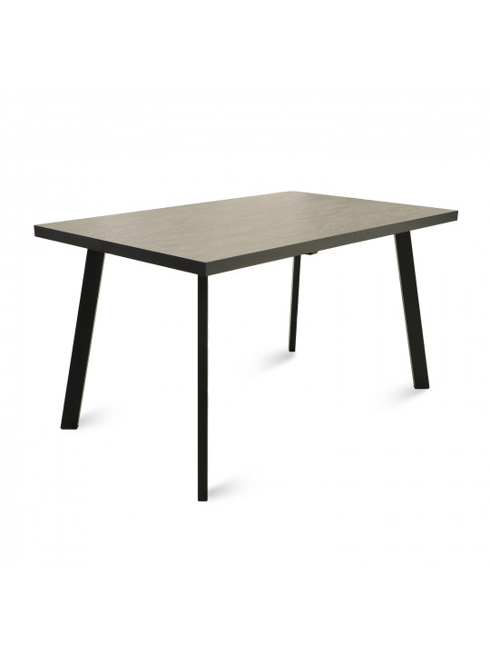 Ճաշասեղան MAMADOMA BORG-140, РАЗДВИЖНОЙ 140(180)X85, БЕЖЕВЫЙ КАМЕНЬ-HPL/ЧЕРНЫЙ (УПАК.) (1) 