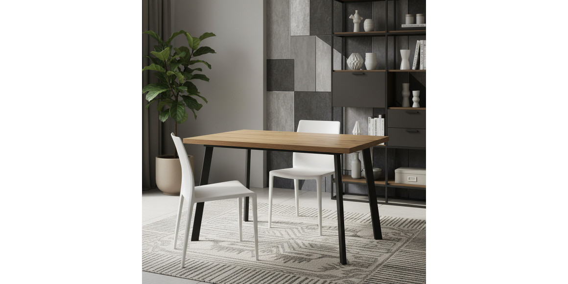 Ճաշասեղան MAMADOMA BORG-140, РАЗДВИЖНОЙ 140(180)X85, ДУБ ВЕЛИНГТОН/ЧЕРНЫЙ,1 (УПАК.) (1) 