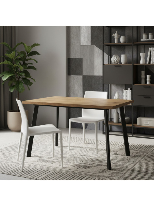 Ճաշասեղան MAMADOMA BORG-140, РАЗДВИЖНОЙ 140(180)X85, ДУБ ВЕЛИНГТОН/ЧЕРНЫЙ,1 (УПАК.) (1) 