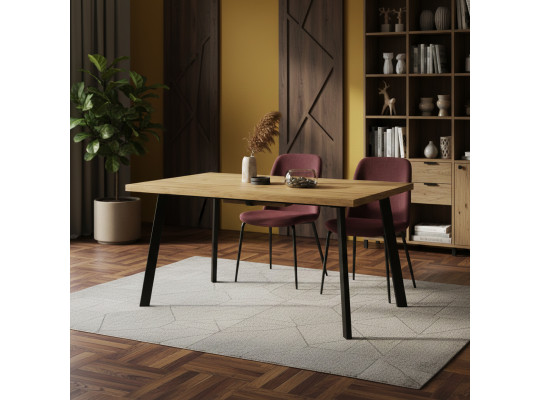 Ճաշասեղան MAMADOMA BORG-140, РАЗДВИЖНОЙ 140(180)X85, ДУБ ВОТАН/ЧЕРНЫЙ, 1 (УПАК.) (1) 