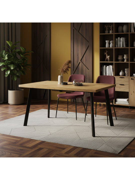 Ճաշասեղան MAMADOMA BORG-140, РАЗДВИЖНОЙ 140(180)X85, ДУБ ВОТАН/ЧЕРНЫЙ, 1 (УПАК.) (1) 