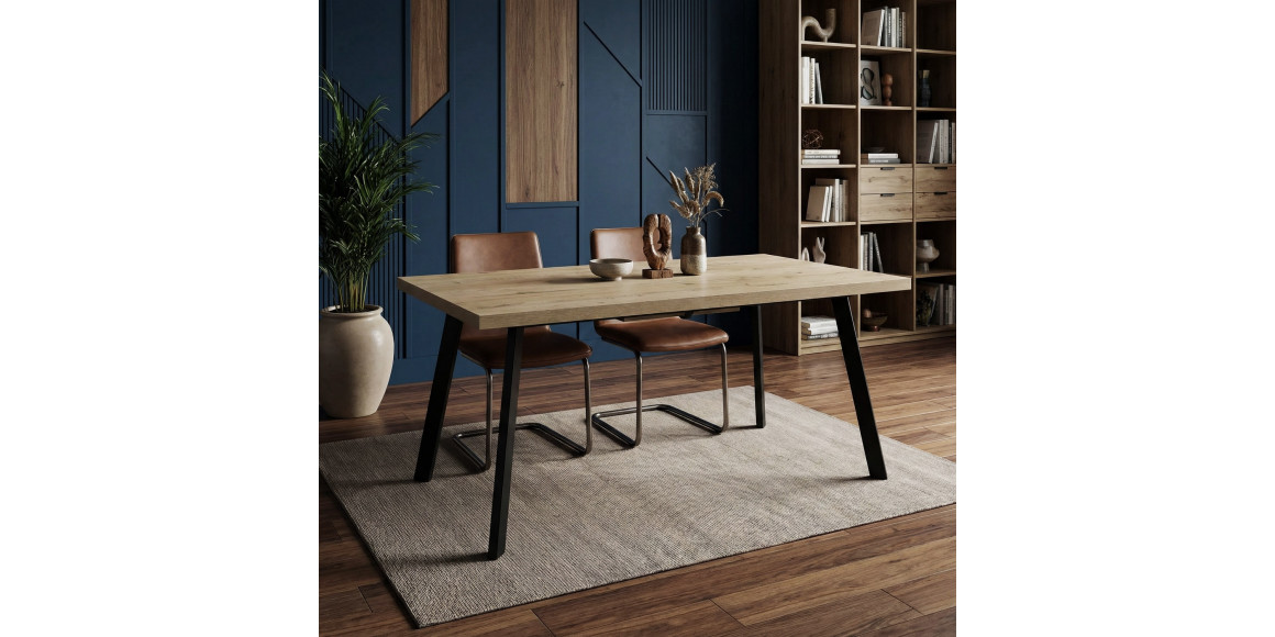 Ճաշասեղան MAMADOMA BORG-140, РАЗДВИЖНОЙ 140(180)X85, ДУБ ИРЛАНДСКИЙ/ЧЕРНЫЙ, 1 (УПАК.) (1) 