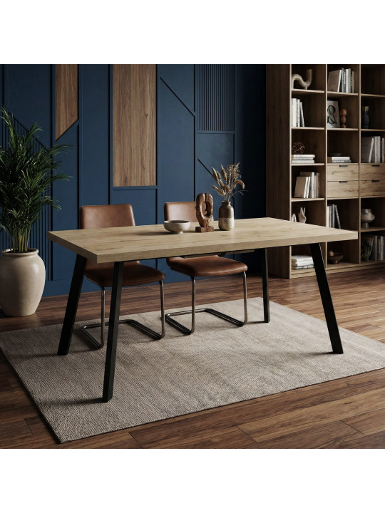 Ճաշասեղան MAMADOMA BORG-140, РАЗДВИЖНОЙ 140(180)X85, ДУБ ИРЛАНДСКИЙ/ЧЕРНЫЙ, 1 (УПАК.) (1) 