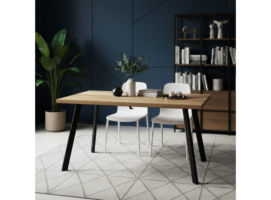 Ճաշասեղան MAMADOMA BORG-140, РАЗДВИЖНОЙ 140(180)X85, ДУБ КАНЬОН/ЧЕРНЫЙ, 1 (УПАК.) (1) 